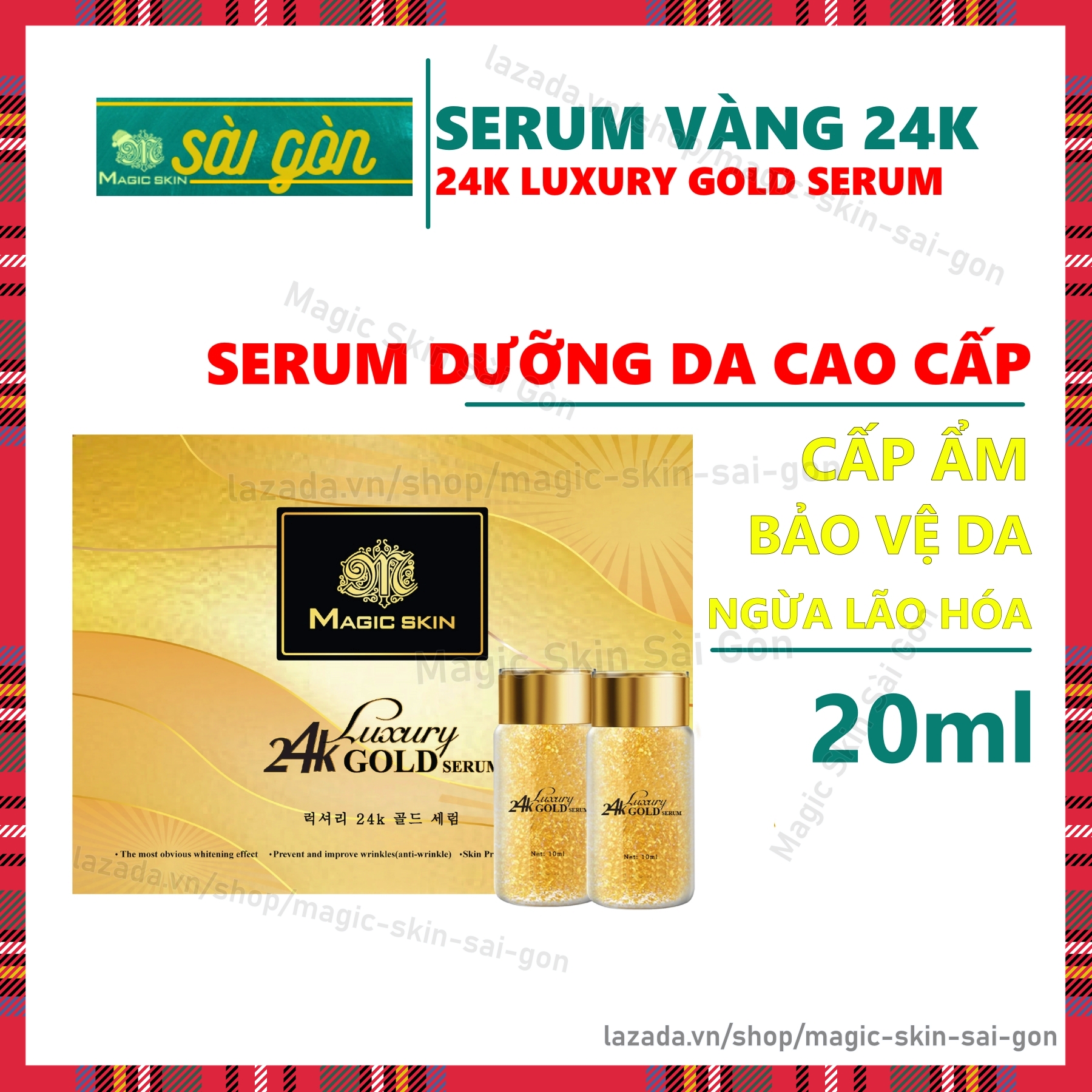 Serum vàng 24k dưỡng da luxury 24k gold serum magicskin