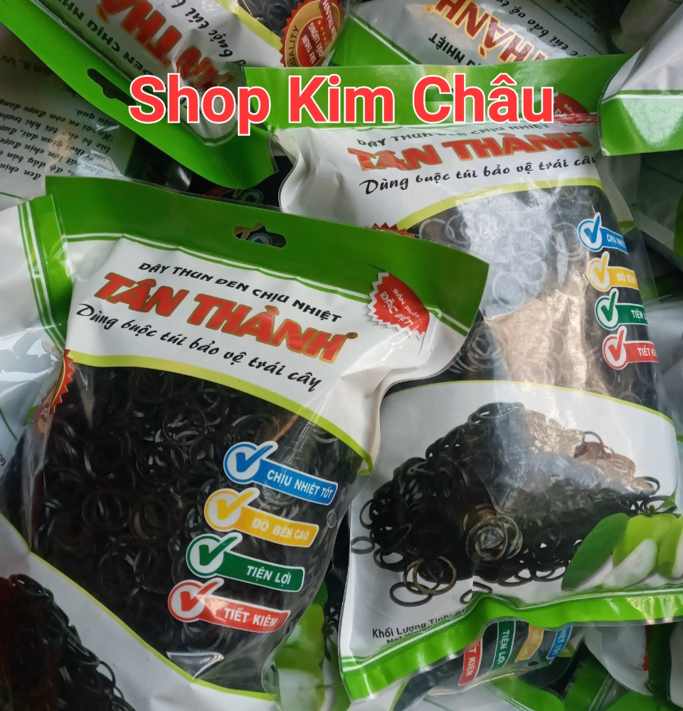 Bịch 500g Dây Thun ĐEN buộc túi bọc ổi và trái cây