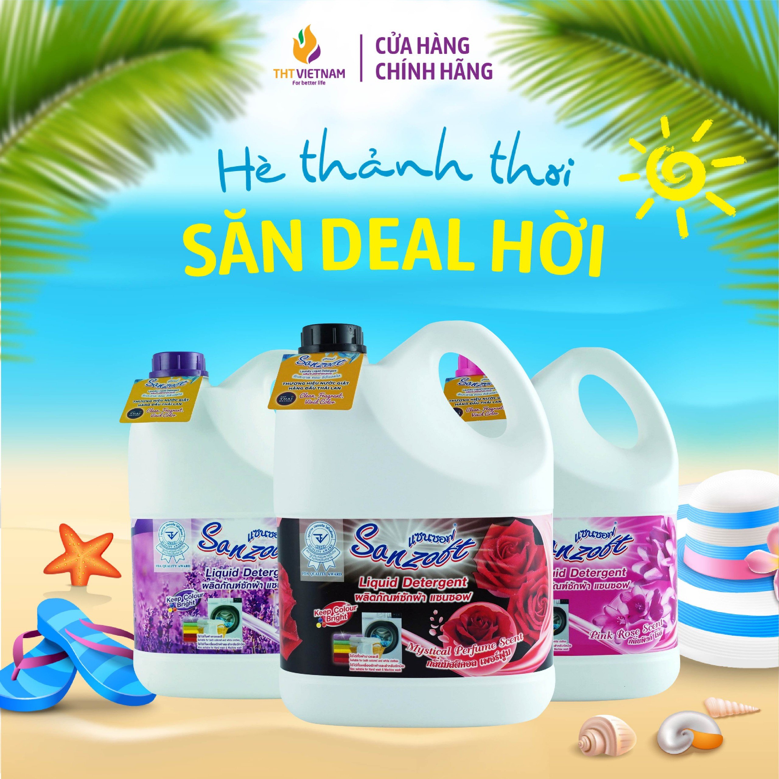 Nước giặt xả Sanzoft Hương thơm Nồng nàn Lưu hương Chính hãng 3500 ml