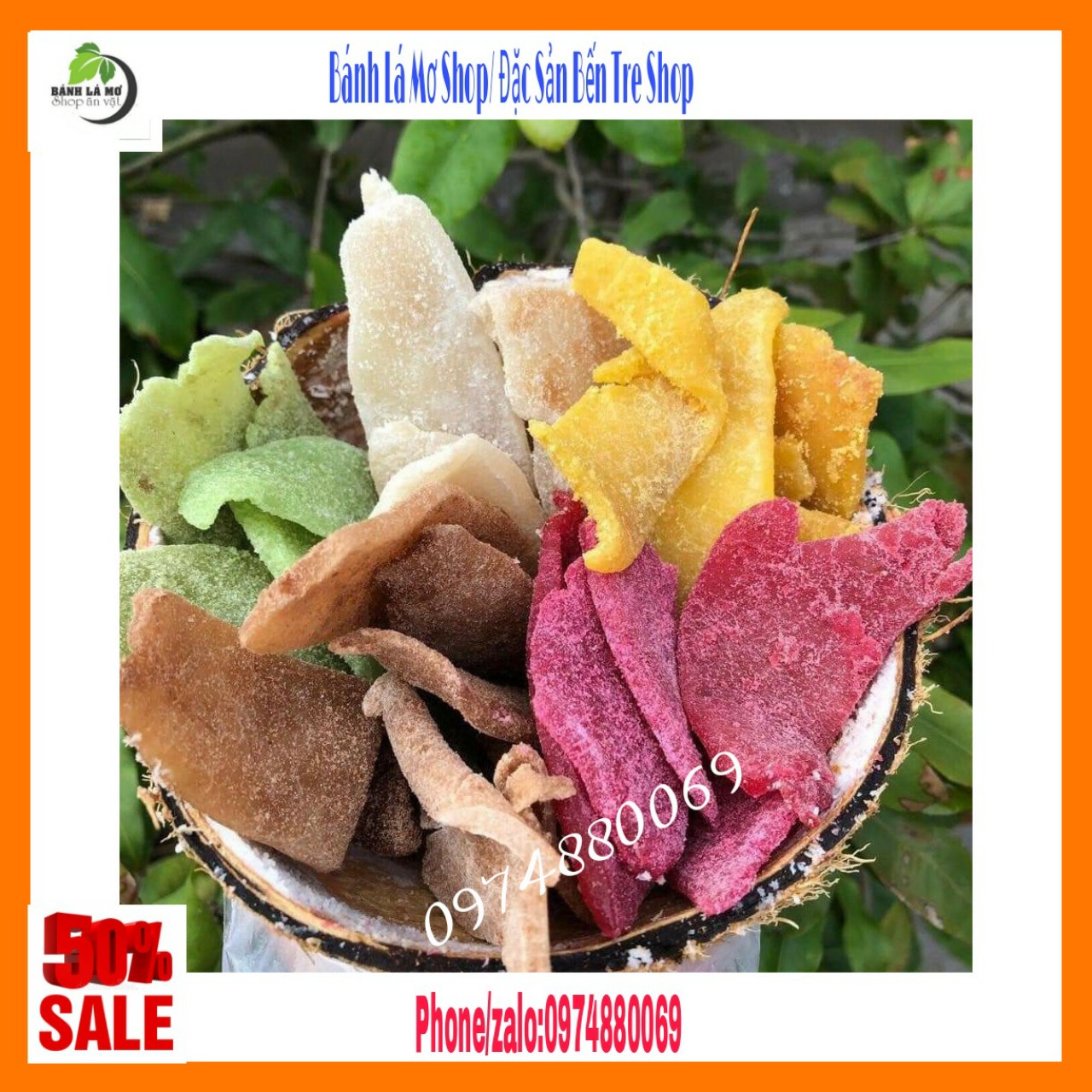 {-FREESHIP} 1KG MỨT DỪA NON MIẾNG MIX VỊ BẾN TRE -BÁNH LÁ MƠ SHOP