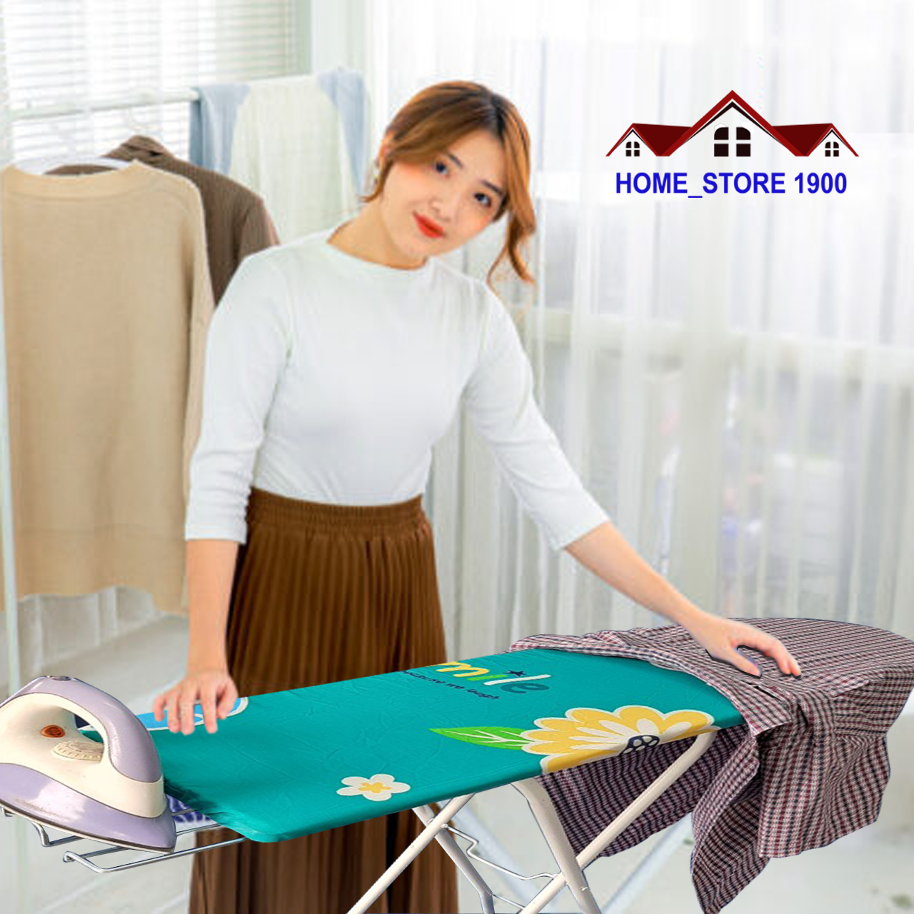 Bàn để ủi quần áo/Cầu là quần áo, kệ là chân gấp gọn/Mầu ngẫu nhiên