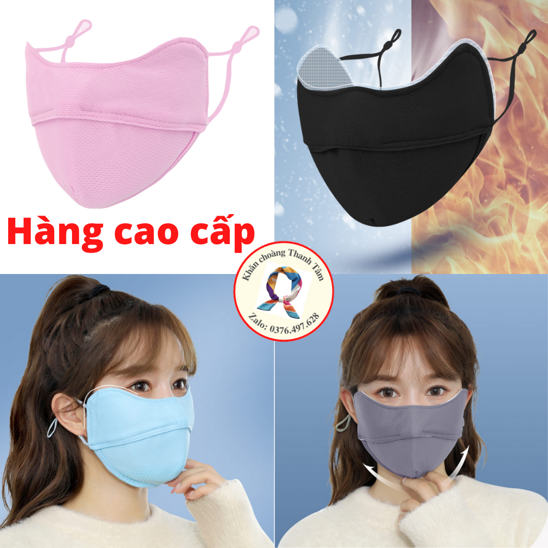 Khẩu trang vải kháng khuẩn chống bụi chống nắng có nút chỉnh dây- Loại dày cao cấp