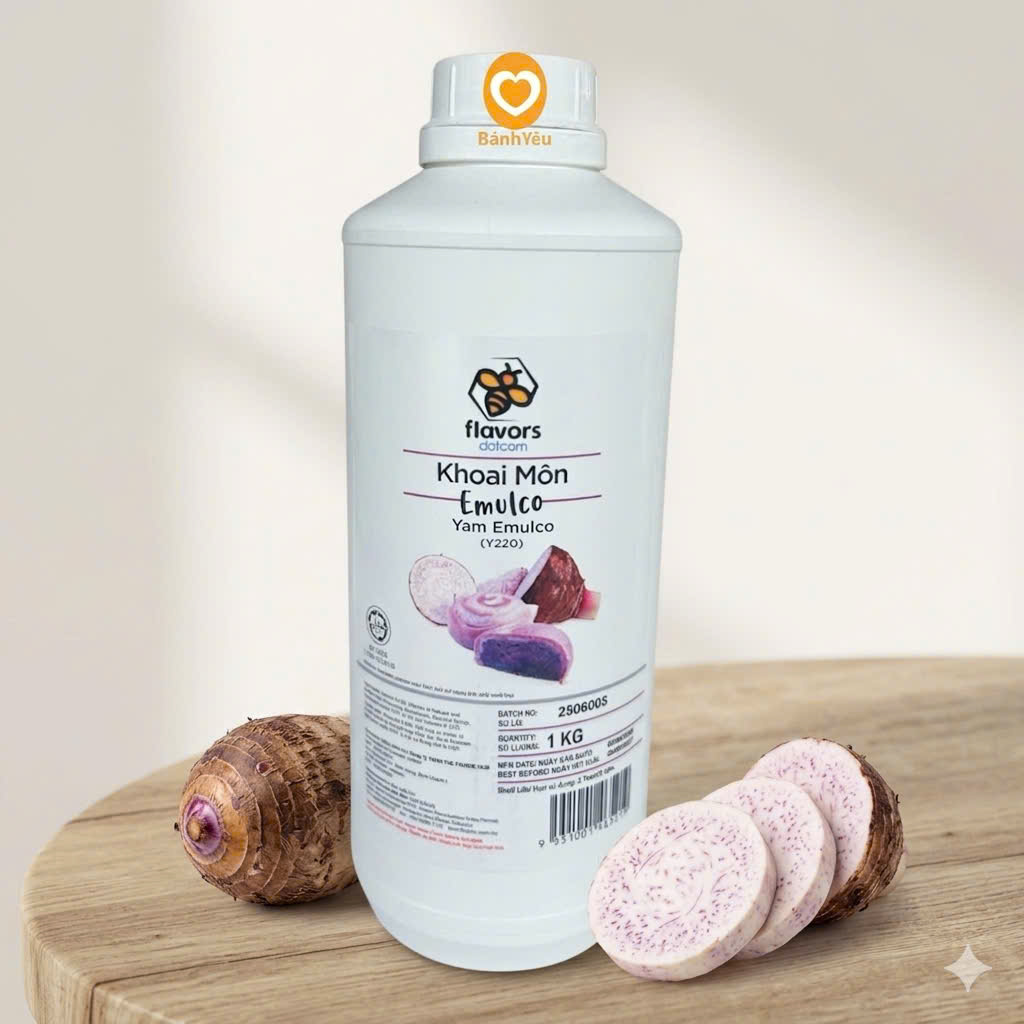 Hương & Màu Thực Phẩm Emulco Flavors Dotcom Khoai Môn chai 1kg/ Dùng làm bánh, làm kem...