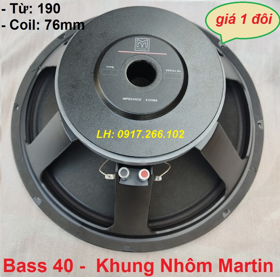 CẶP LOA FULL 40 TỪ 190 COIL 76 XƯƠNG ĐÚC - LOA BASS 4 TẤC - CỦ LOA RỜI - LOA BASS 40