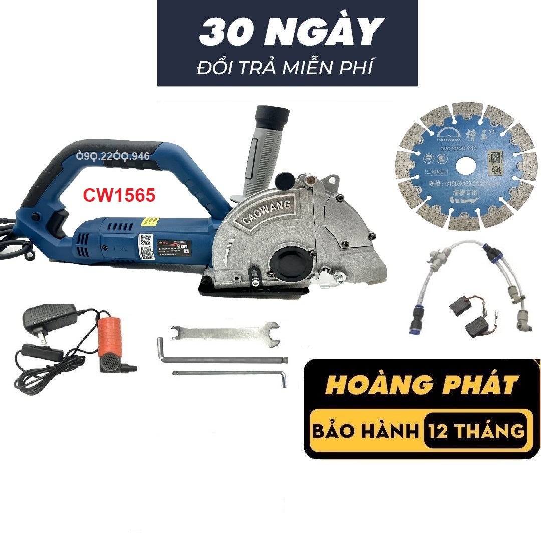 Máy cắt rãnh Caowang 1565 1336 cắt lưỡi 156mm | máy cắt tường không bụi Máy cắt rãnh tường điện nước l 1800W - 2100W