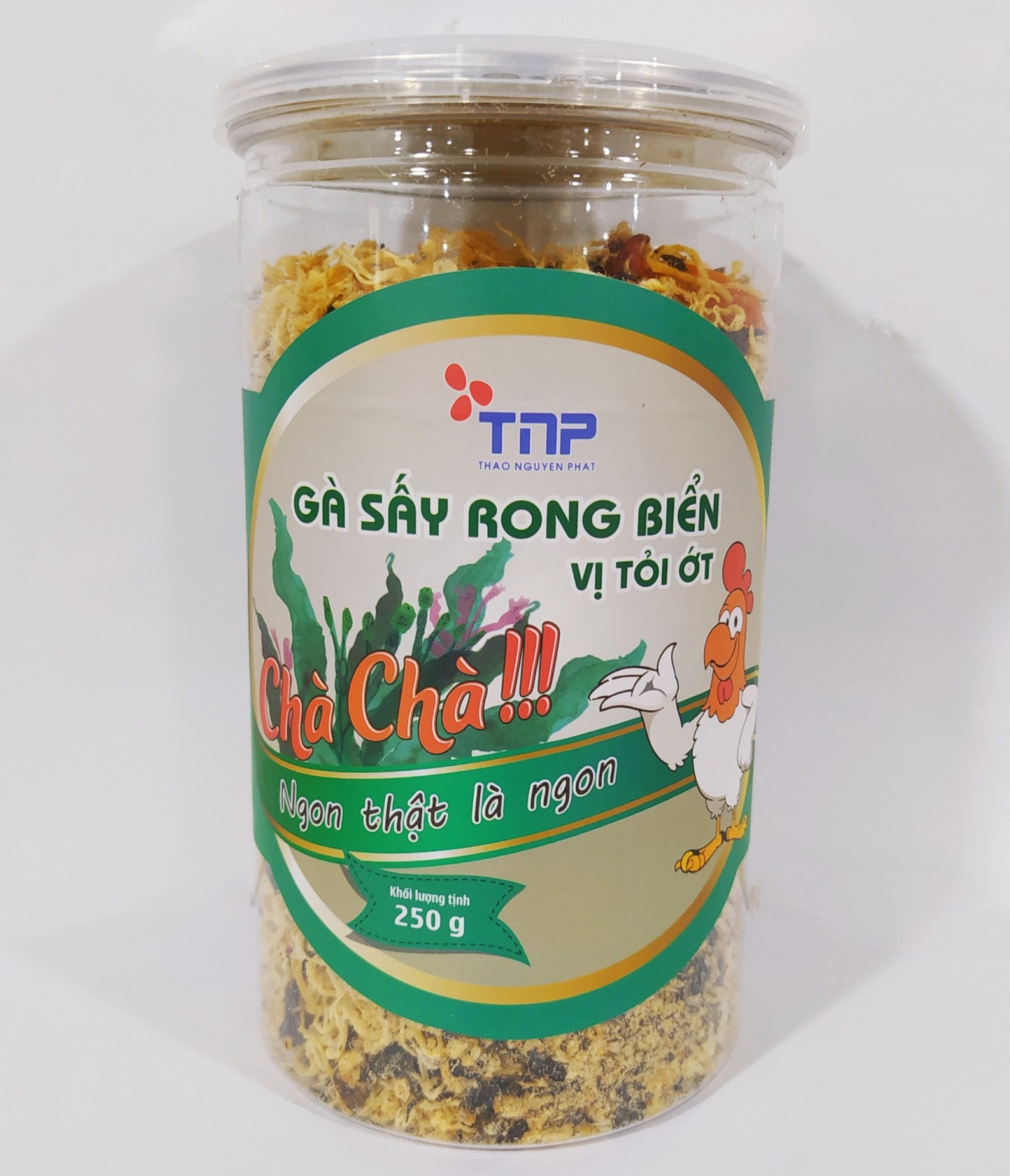 Gà sấy rong biển vị tỏi ớt Chà Chà - Thảo Nguyên Phát hũ 250g