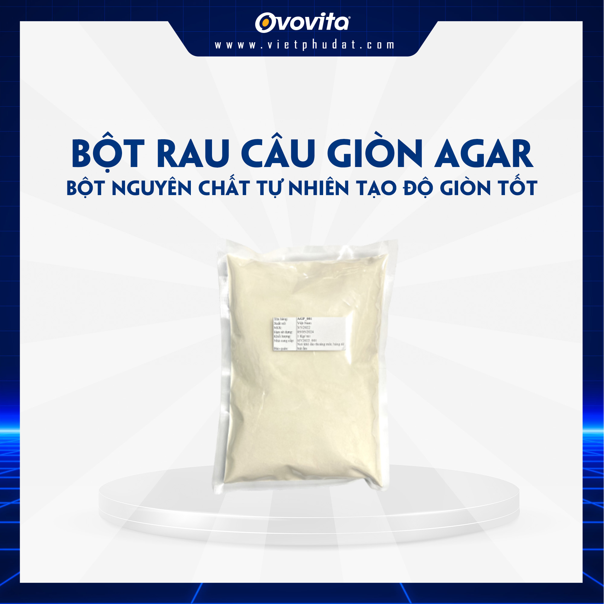 Bột rau câu giòn agar túi 1kg. bột nguyên chất tự nhiên tạo độ giòn tốt