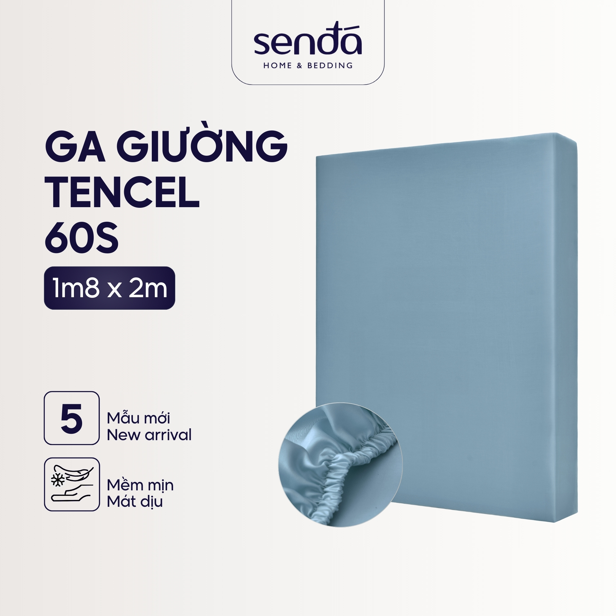 Ga giường 1m8 Lụa TENCEL cao cấp trơn màu bo thun, drap trải nệm 1m8x2m 100% Lyocell 60s TC300 - Sen Đá Home Bedding