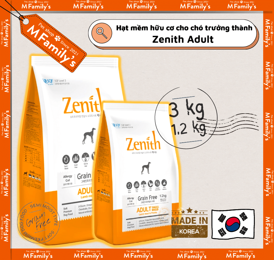 Hạt Zenith Adult cho chó trưởng thành nhập khẩu Hàn Quốc - Thức ăn hạt mềm cho chó trưởng thành