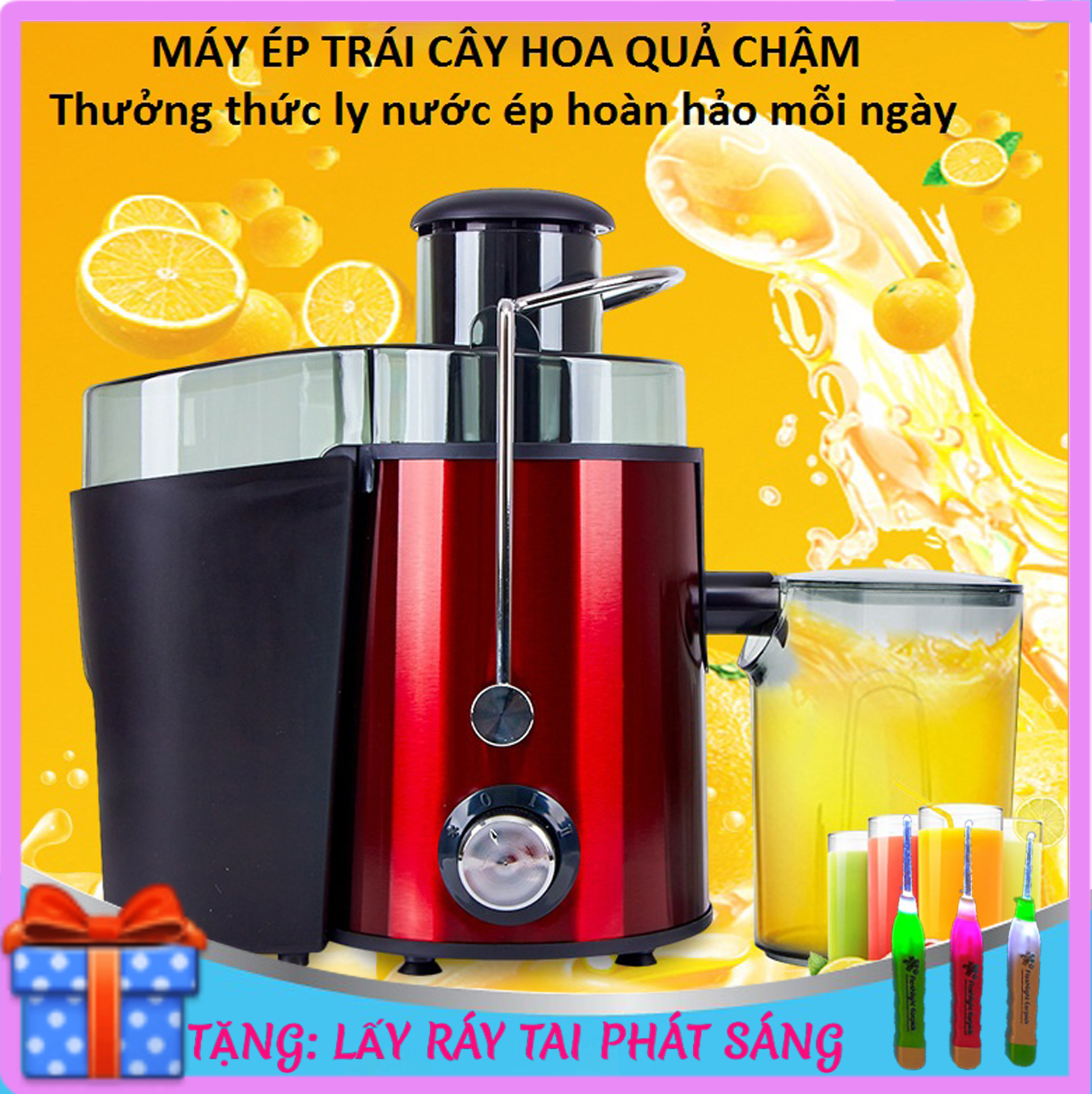 Máy ép trái cây, máy ép trái cây rau quả chậm lọc hết 100% bã, công xuất lớn 800W, 2 chế độ ép cho trái cây cứng và mềm. Hàng cao cấp giá siêu khuyến mãi