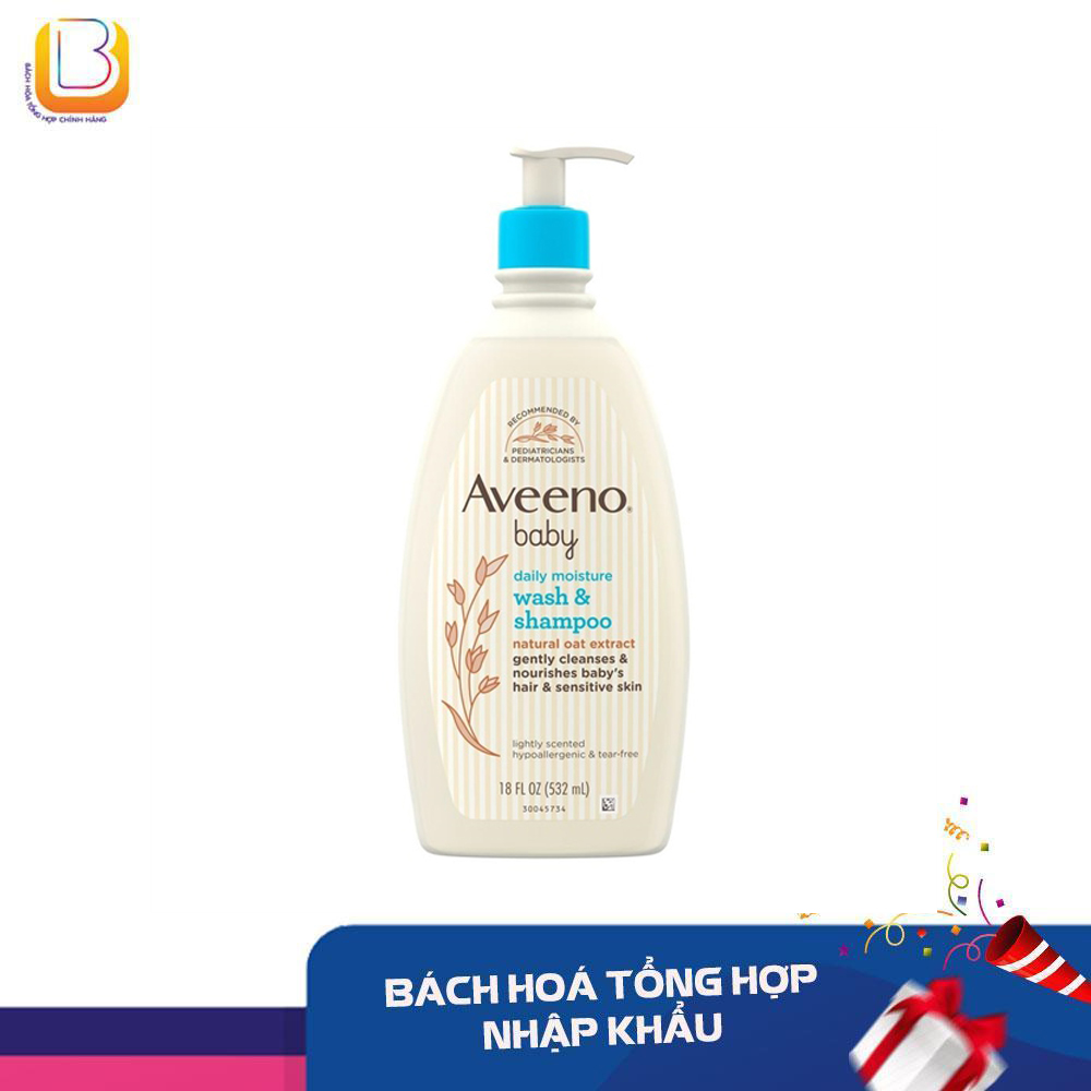 Sữa tắm gội cho bé aveeno baby wash & sampoo 532ml mỹ