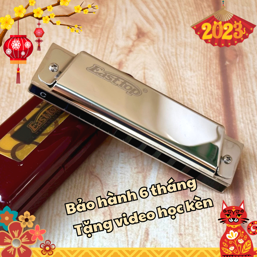 Kèn Harmonica 10 lỗ Easttop T10 màu bạc