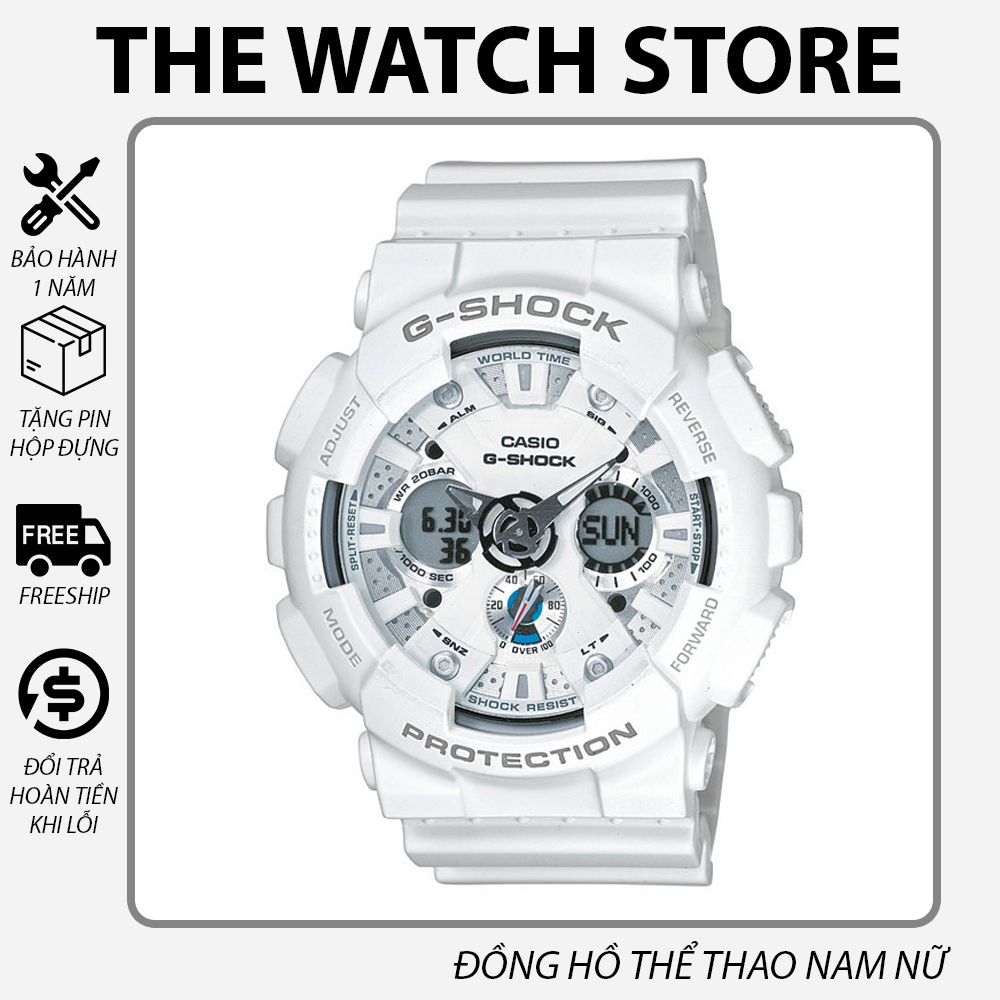 [FullBox + Tặng Pin] Đồng hồ Casio G-Shock Nam GA-120 Trắng - Chống nước bảo hành dài hạn