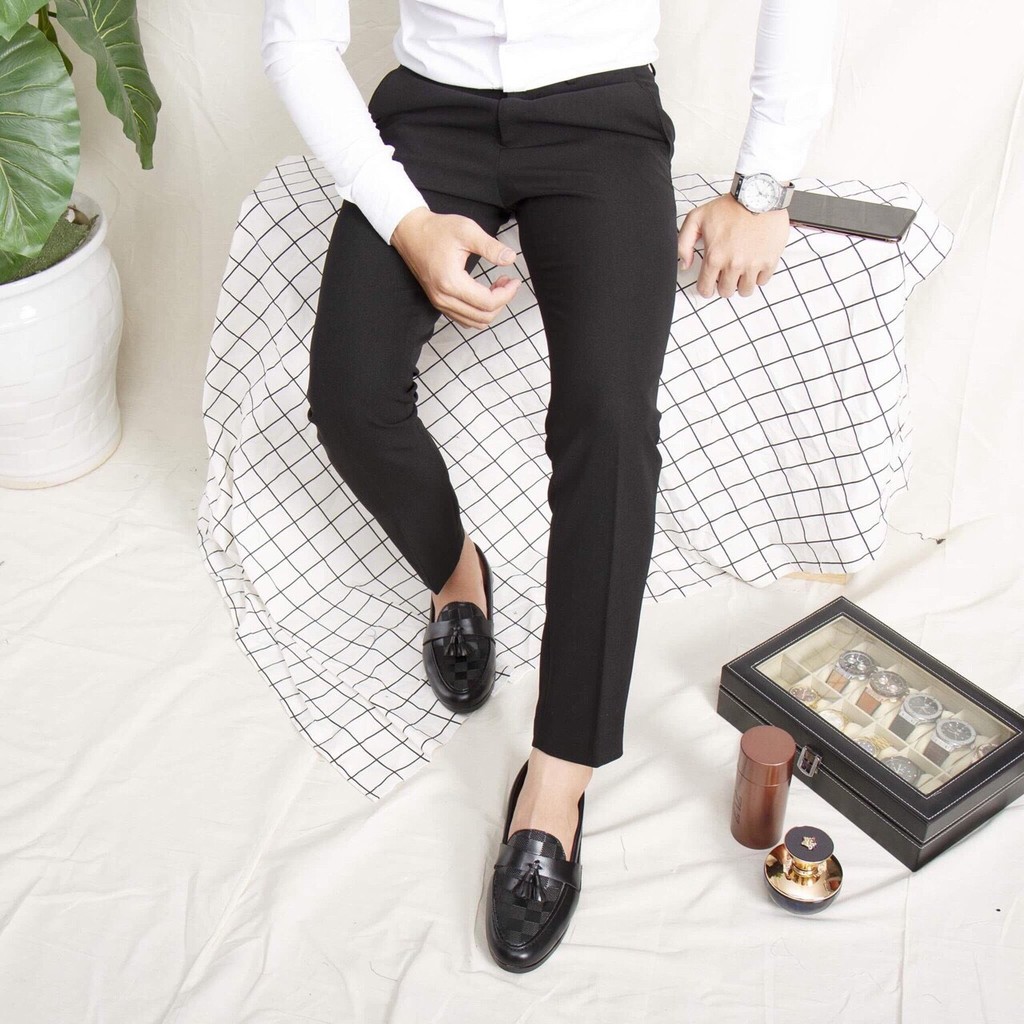 Quần âu nam vải cotton co giản 4 chiều