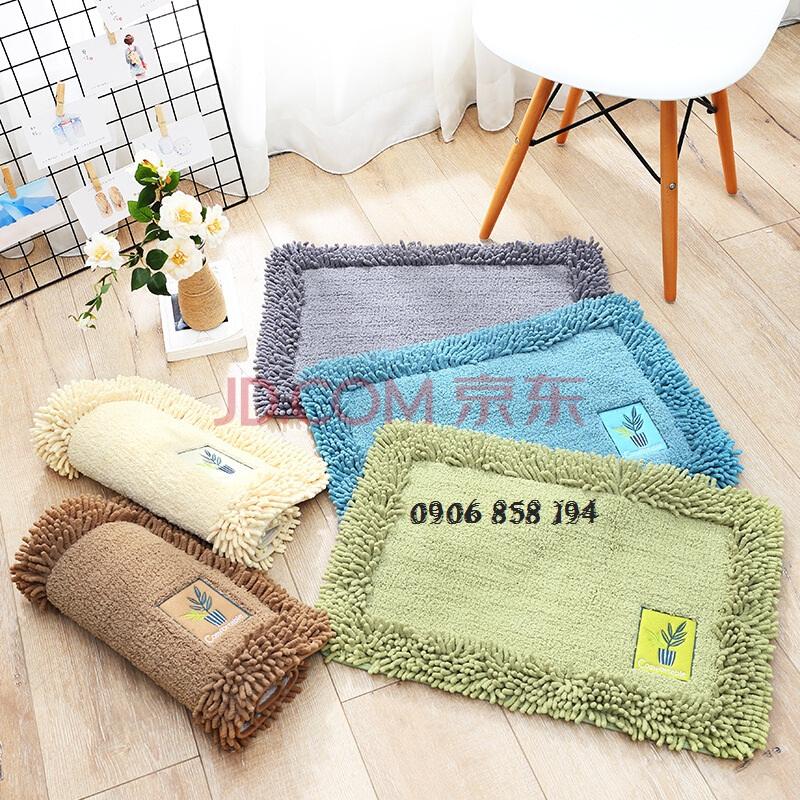 Thảm chùi chân màu xám - thảm len cao cấp mềm mịn - kt: 40 x 60cm