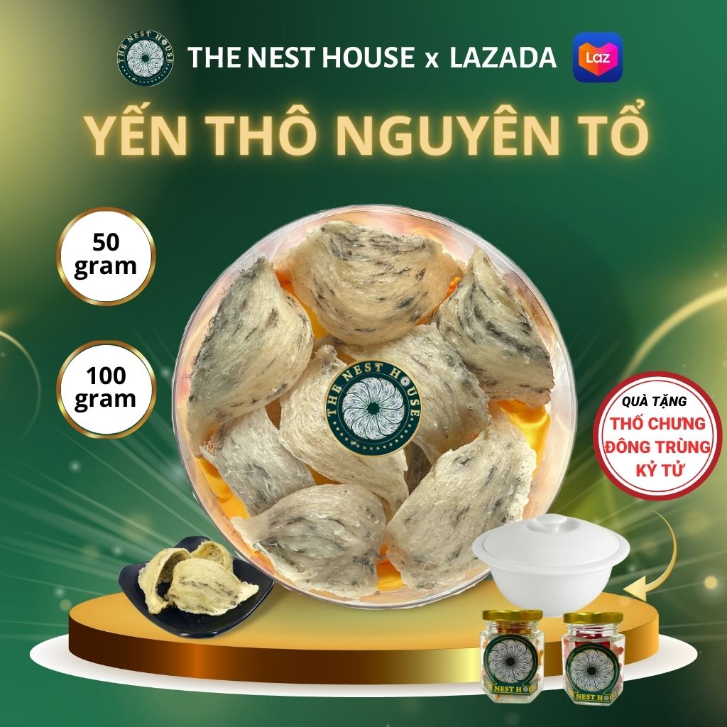 100G Tổ Yến Sào Thô Nguyên Tổ Tự Nhiên Nguyên Chất Loại 1 Nha Trang Khánh Hoà The Nest House