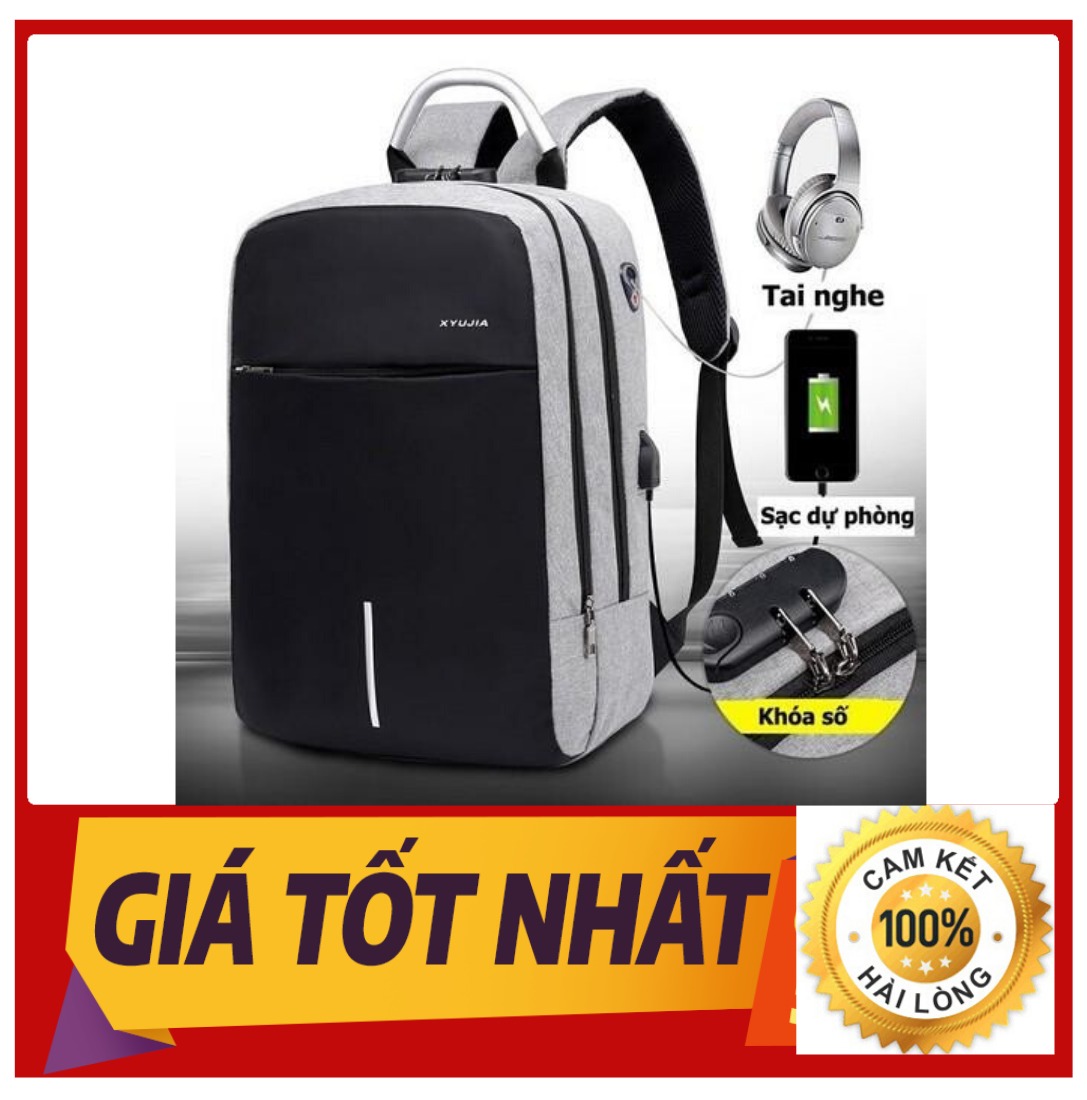 Balo laptop chống trộm thời trang có khóa mã số