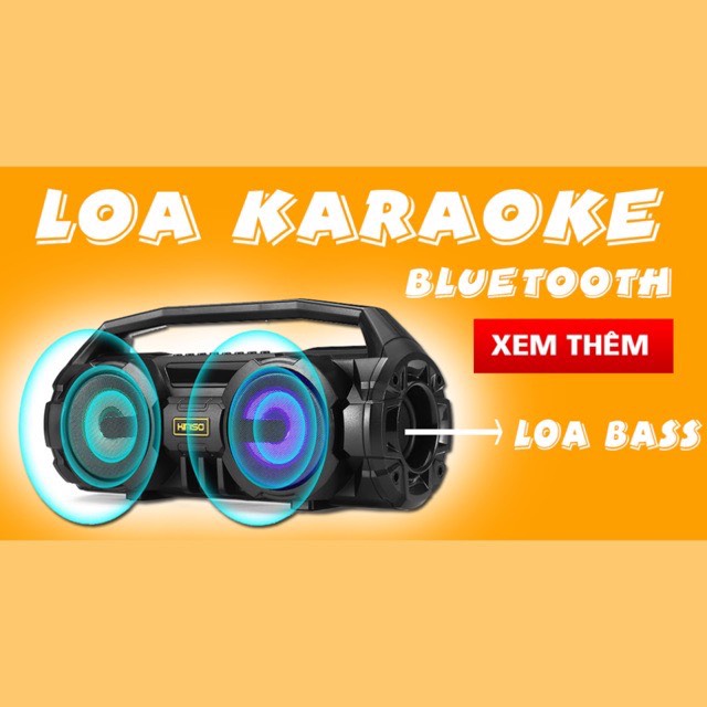 Loa Bluetooth Karaoke Xách Tay KM-S1 (Đen) Tặng Kèm 1 Mic Hát Có Dây Cắm Trực Tiếp