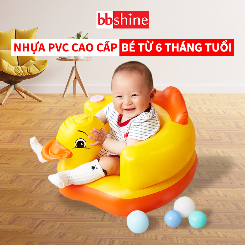 Ghế hơi tập ngồi cho bé từ 6 tháng tuổi loại dày BBShine Ghế phao tập ngồi cho bé hình vịt vàng ngộ nghĩnh – SS030