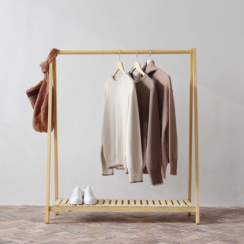 A HANGER GỖ CAO SU - GIÁ TREO QUẦN ÁO CHỮ A 1 TẦNG - KỆ TREO QUẦN ÁO 1 TẦNG