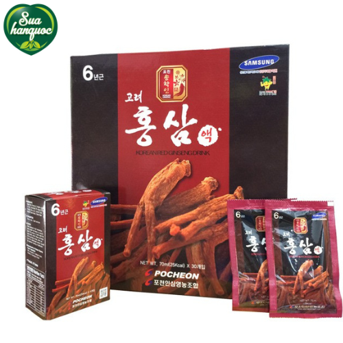 [QUÀ TẶNG] Nước hồng sâm Hàn Quốc Pocheon Hàn Quốc - Hộp 30 gói - Nước Sâm bồi bổ sức khỏe - Quà tặng quà biếu