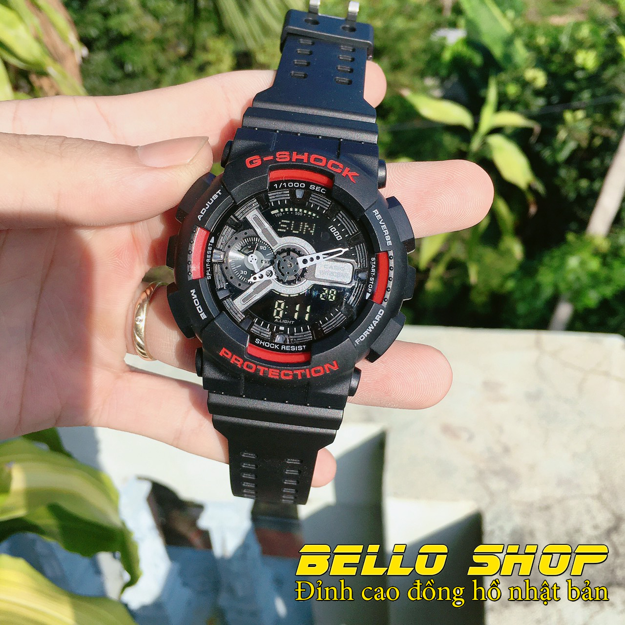Đồng hồ nam G-Shock GA110 ĐEN ĐỎ thể thao nam nữ, Chống nước 200M,Tặng kèm pin dự phòng, Bảo hành 12 tháng  - BELLO STORE