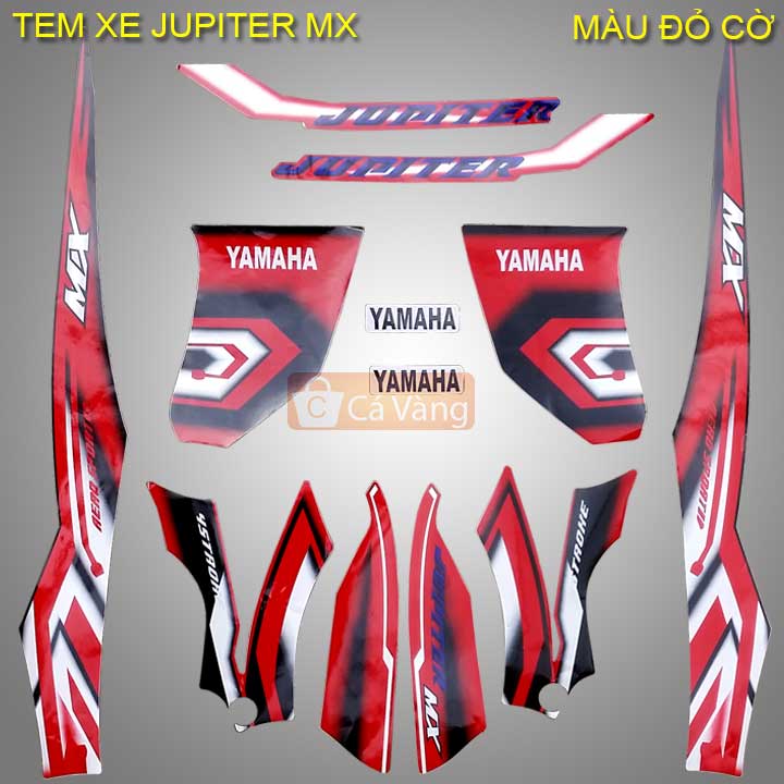 Tem dán xe máyyamaha jupiter mx loại tốt tem xịn - màu đỏ