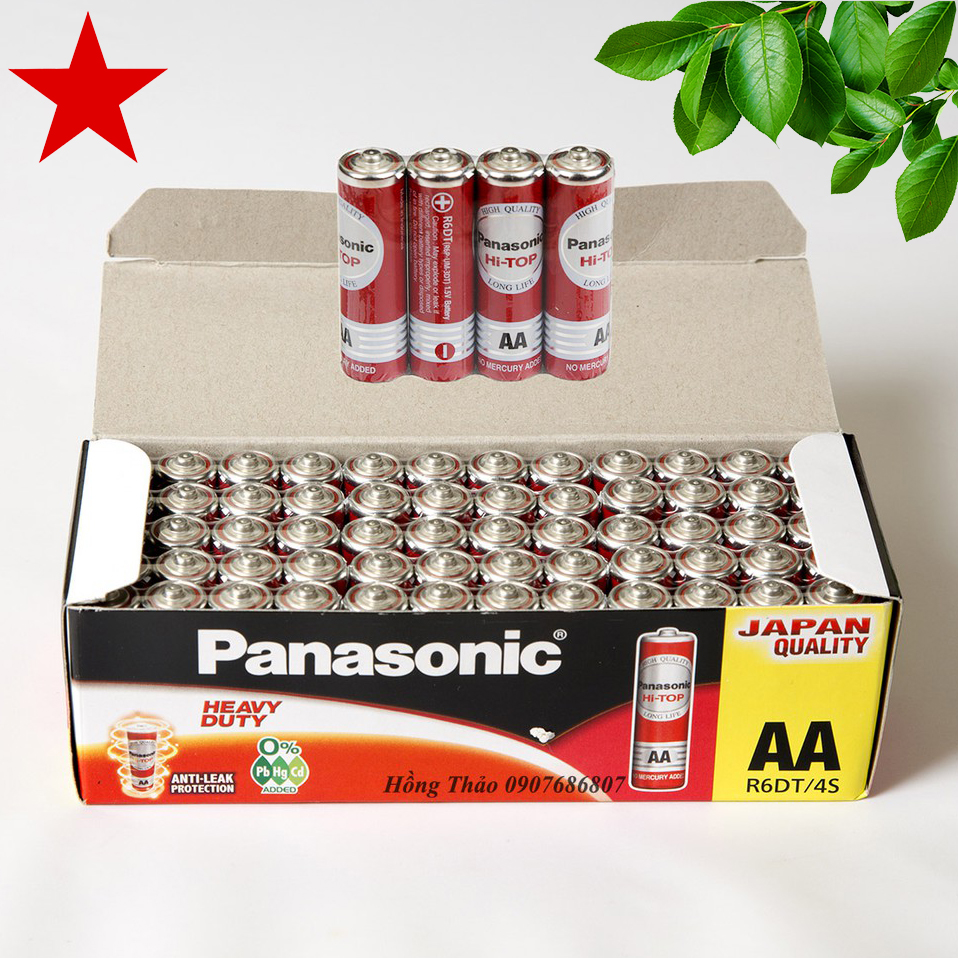 Hộp 60 viên Pin Panasonic AA cacbon tiểu LR6DT/4S hàng nhập khẩu Indonesia
