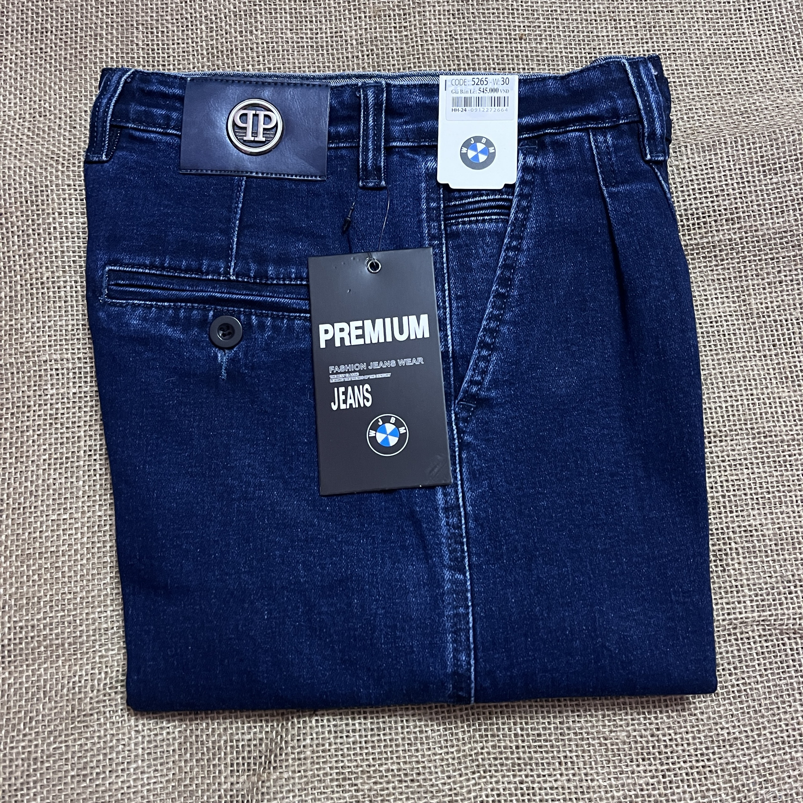 Quần jeans quần bò thụng túi chéo trung niên cao cấp