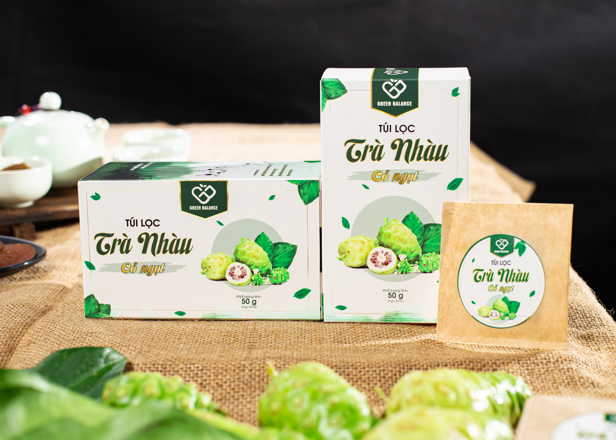 Trà nhàu cỏ ngọt túi lọc Green Balance