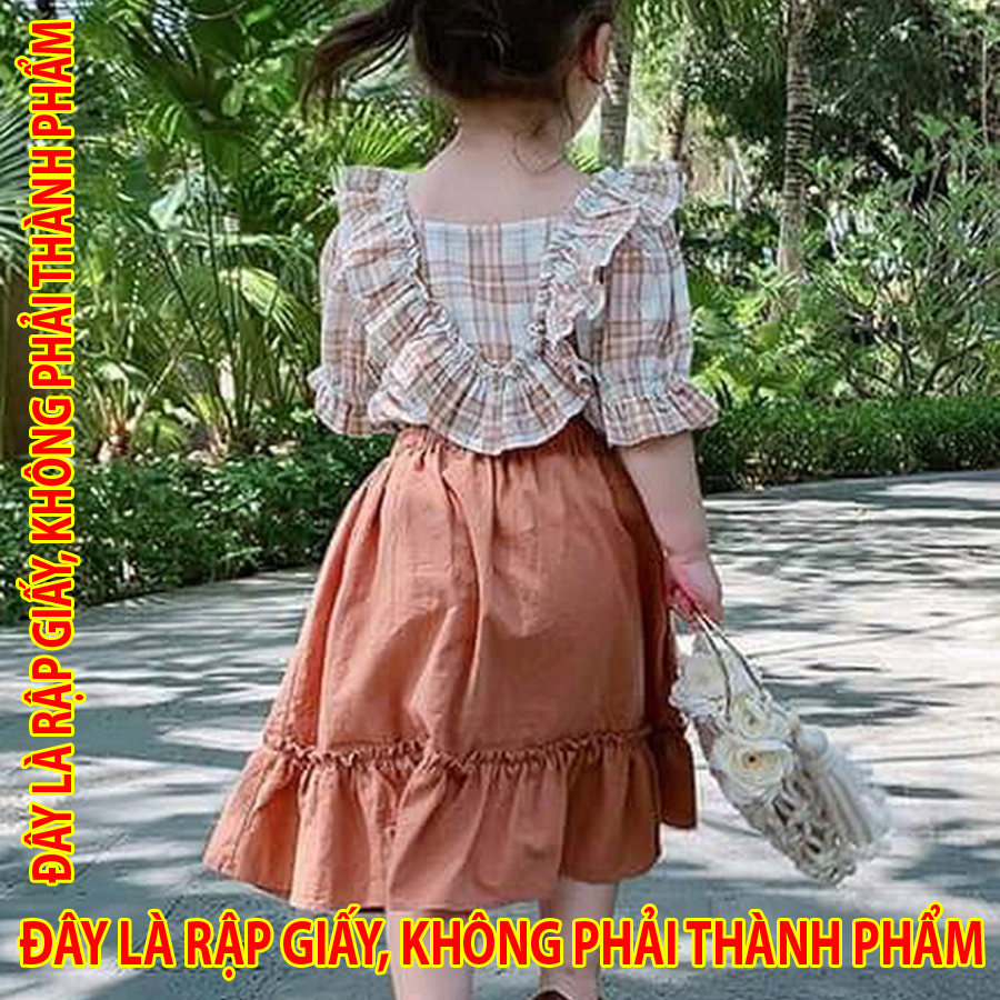 Rập giấy 30020 - bộ áo bèo + chân váy bèo