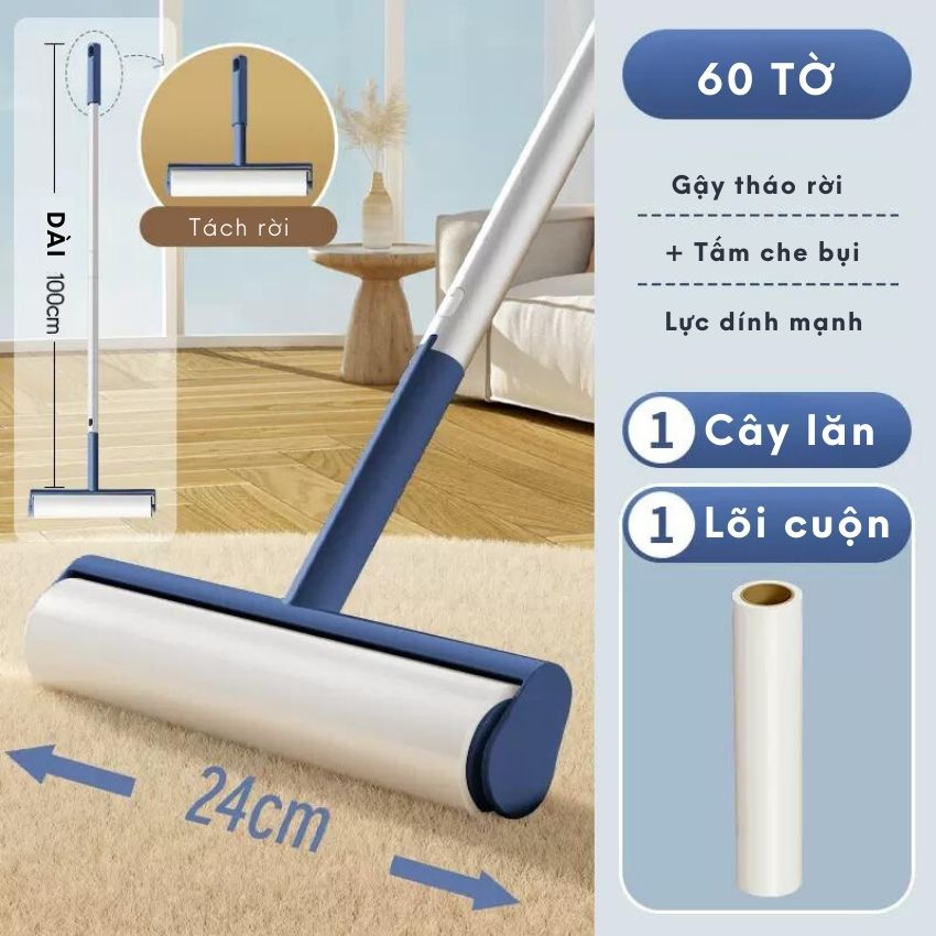 Feeka Bed Dust Roller Is 100 cm Long and 24 cm Wide, New Version of Clothes Dust Roller with Luxurious Style - 3
