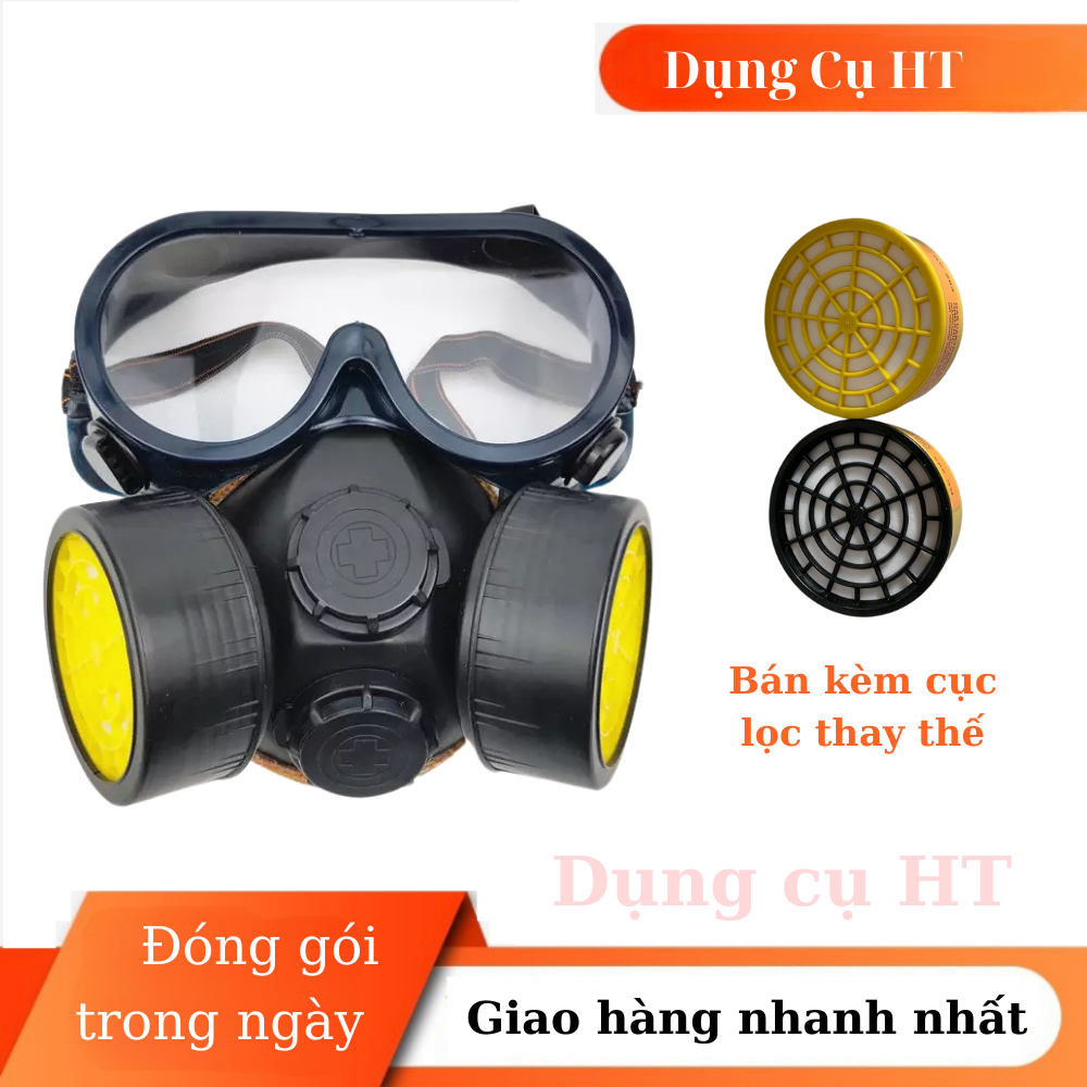 Mặt nạ bảo hộ chống độc hóa chất kèm kính giá rẻ