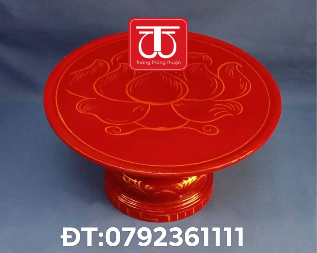 Mâm bồng sơn vẽ sen đk từ 15cm đến 40cm
