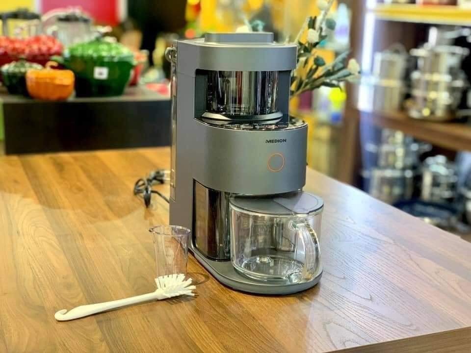 Máy xay sữa hạt medion md 19725, công suất nấu 1200w, công suất trộng 250w, 9 chương trình nấu tự động, 11 cấp tốc độ, tự làm sạch, bảo vệ chống quá nhiệt