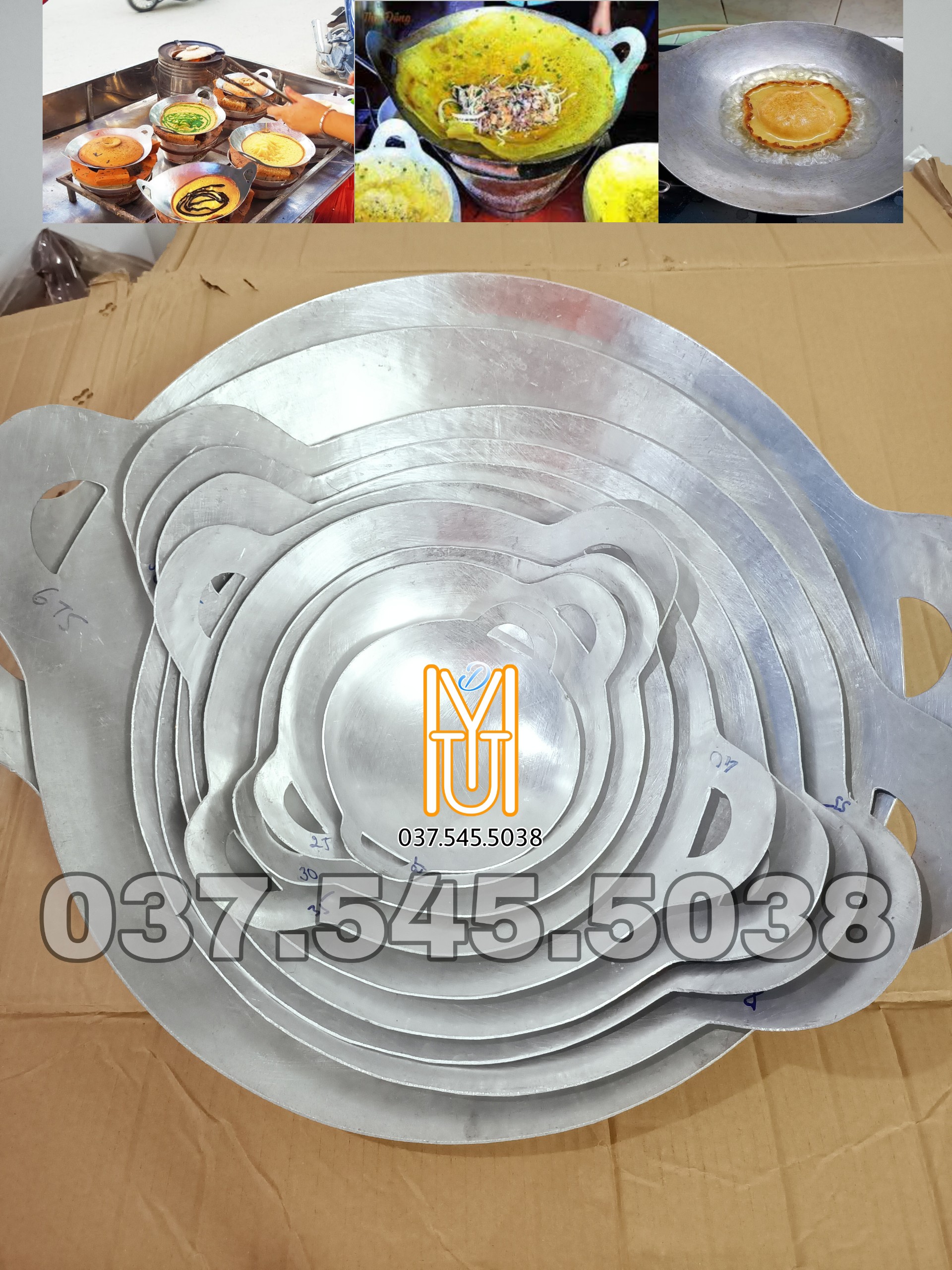 Chảo nhôm máy bay (SIZE 28cm, 33cm, 37cm, 41cm), không bị ra ten, chống dính tốt, chảo nhôm máy bai liền quai, làm bánh bò đường thốt nốt, làm bánh không cần dầu ăn, bánh xèo, cơm cháy - Chảo nhôm máy bay CAO CẤP, chống dính tốt