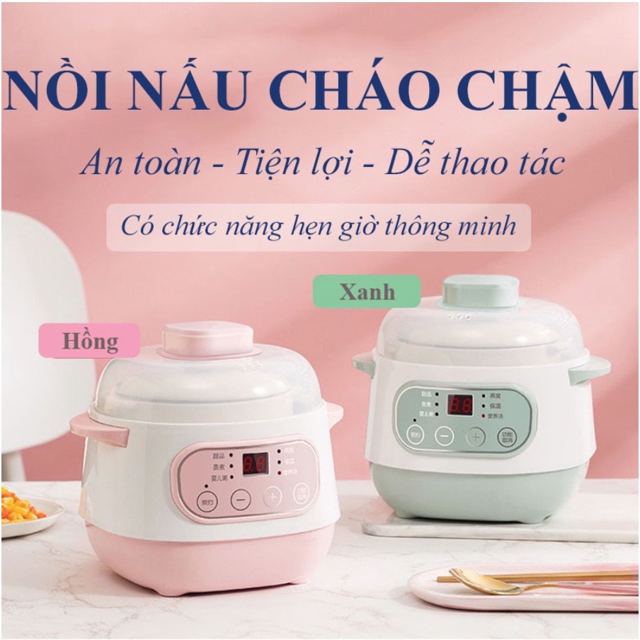 Nồi nấu cháo chậm cho bé ăn dặm seka gt68 - nồi hầm cháo, kho cá chậm, hầm cách thủy, ninh cháo.
