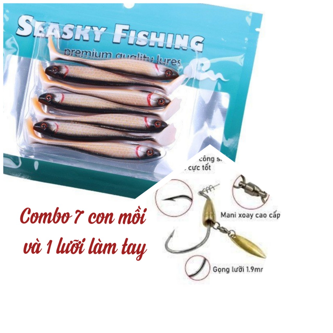 Combo 7 mồi mềm nff và 1 lưỡi ar15