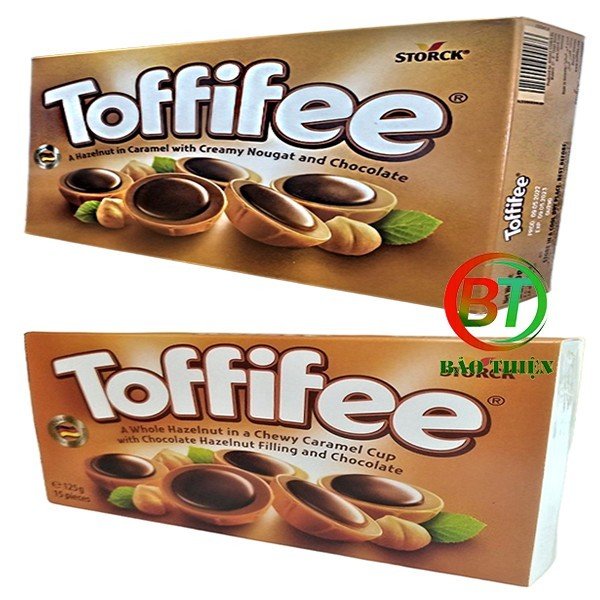 Kẹo caramen mềm phủ sô-cô-la nhân hạt dẻ Toffifee Đức hộp 125g và 400g
