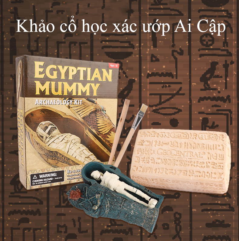 Đồ chơi giáo dục khảo cổ học xác ướp Ai Cập rèn luyện tư duy thực hành cho