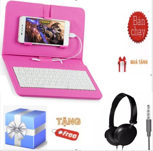 [HCM]bao da bàn phím cho điện thoại -máy tính bảng điều chỉnh kích cỡ (màu hồng) + tặng tai nghe F10 cực pass (đen)