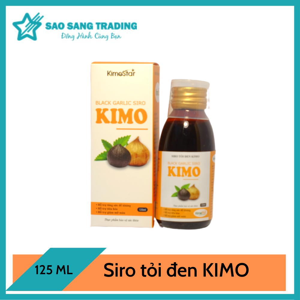 Siro tỏi đen Kimo 125ml  Bé từ 2 tuổi và người lớn - Hết ho, hết biếng ăn, giảm mỡ máu, đề kháng khỏe