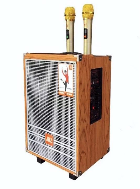 Loa kéo karaoke di động jbz 1003 bas 2.5 tấc, kèm 2 micro nhôm uhf không dây