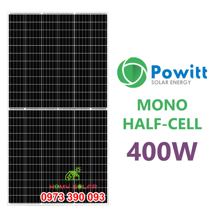 TẤM PIN NĂNG LƯỢNG MẶT TRỜI MONO HALF-CELL 400W POWITT