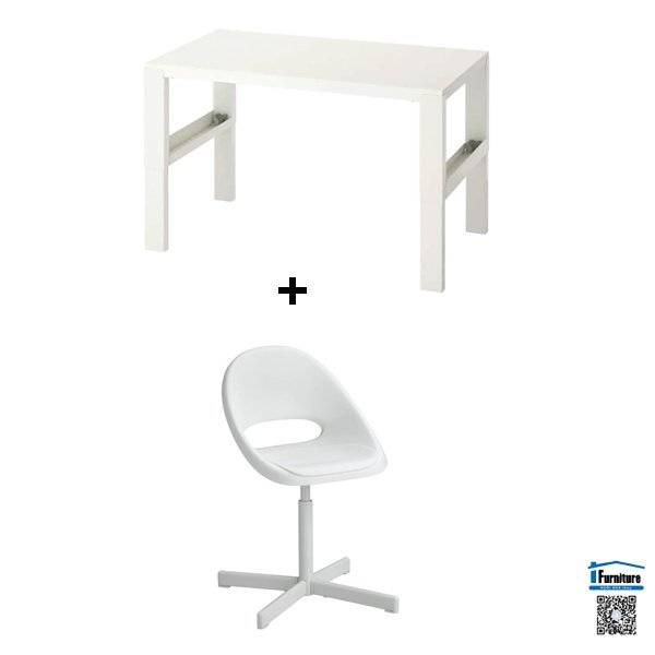 Combo bàn ghế trẻ em påhl / loberget ikea - trắng 96x58 cm