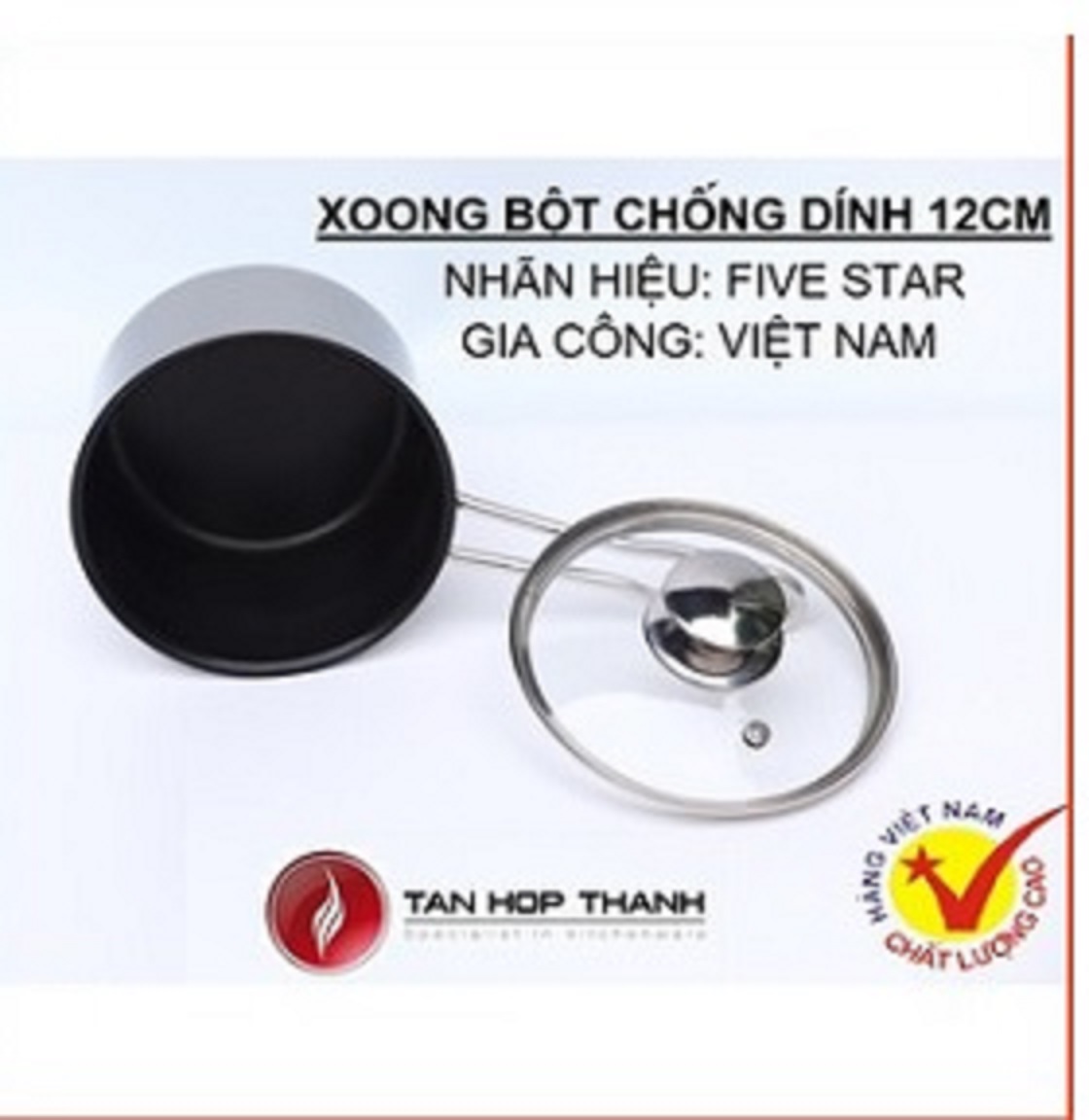 Nồi quánh bột inox fivestar 3 đáy chống dính 12cm