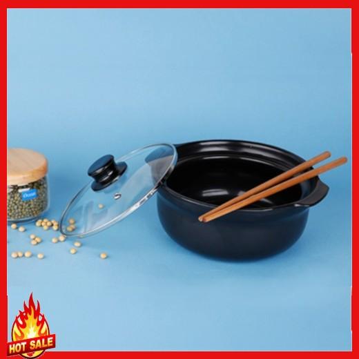 Nồi đất nắp kính 1lít - nồi đất kho cá , kho thịt