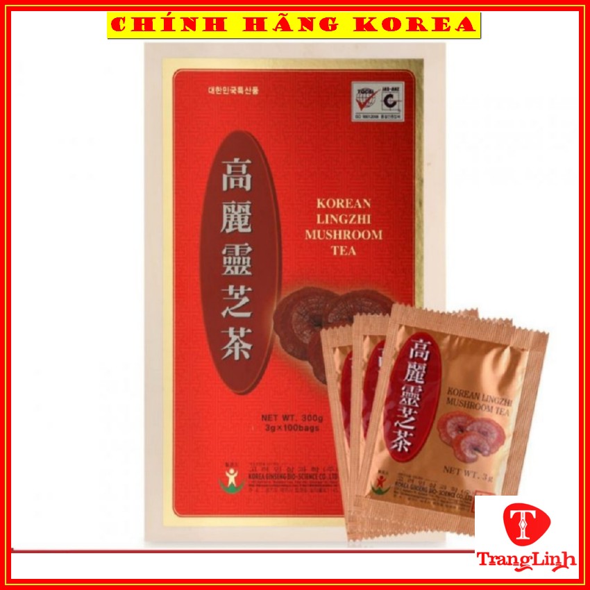 Trà linh chi hàn quốc Bio Apgold chính hãng, hộp 100 gói - Trà linh chi hộp gỗ - Thải độc, thanh lọc cơ thể - tranglinh