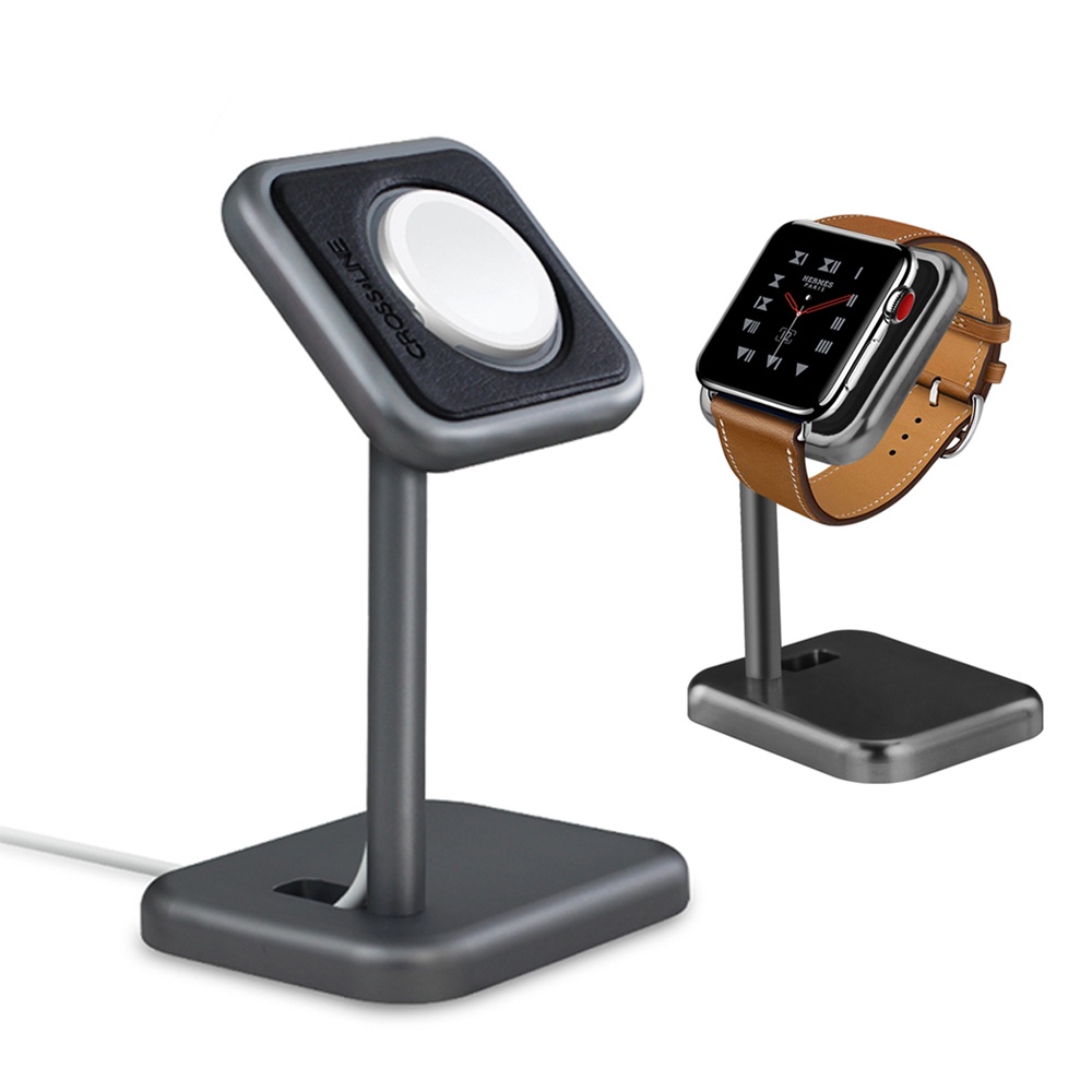 Đế dock sạc không dây Apple Watch S330 từ nhôm nguyên khối, kiêm Giá đỡ đồng hồ thông minh.