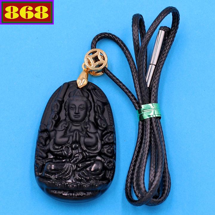 Vòng cổ quan âm nghìn tay nghìn mắt đen 3.6 cm deteb8